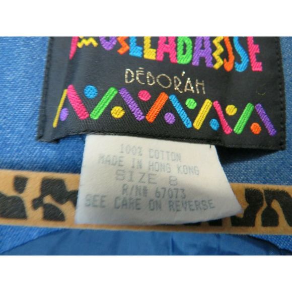 Denim Vest size 8, indian motif - Picture 3 of 4